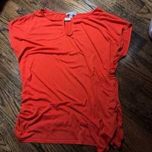 JohnPaulRichard Vibrant Orange Short Sleeve Top